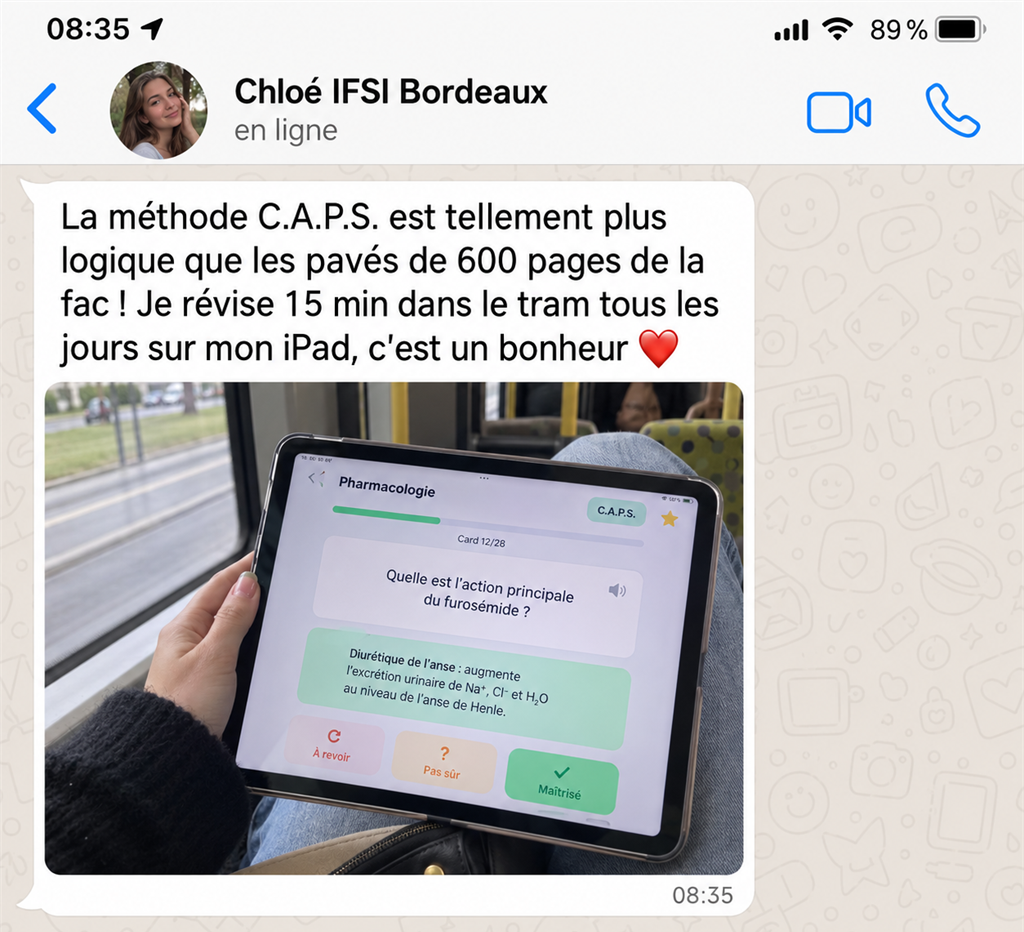 Capture WhatsApp Chloé IFSI Bordeaux